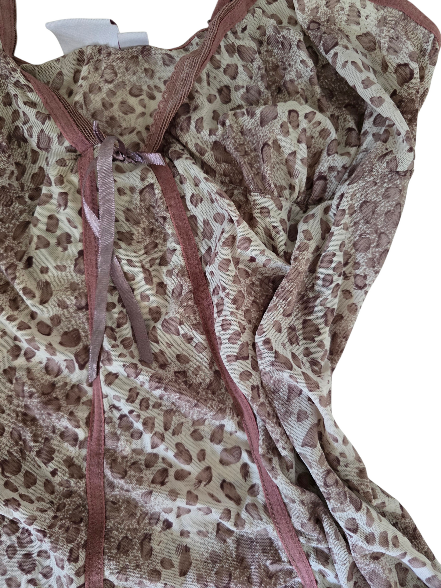 2000s vintage gyaru leopard babydoll top