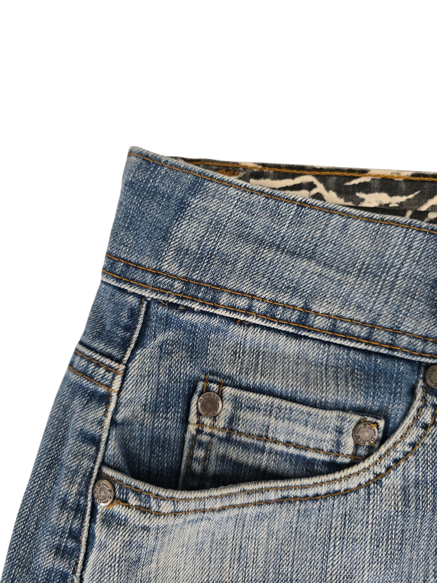 2000s vintage mcbling low rise denim mini skirt