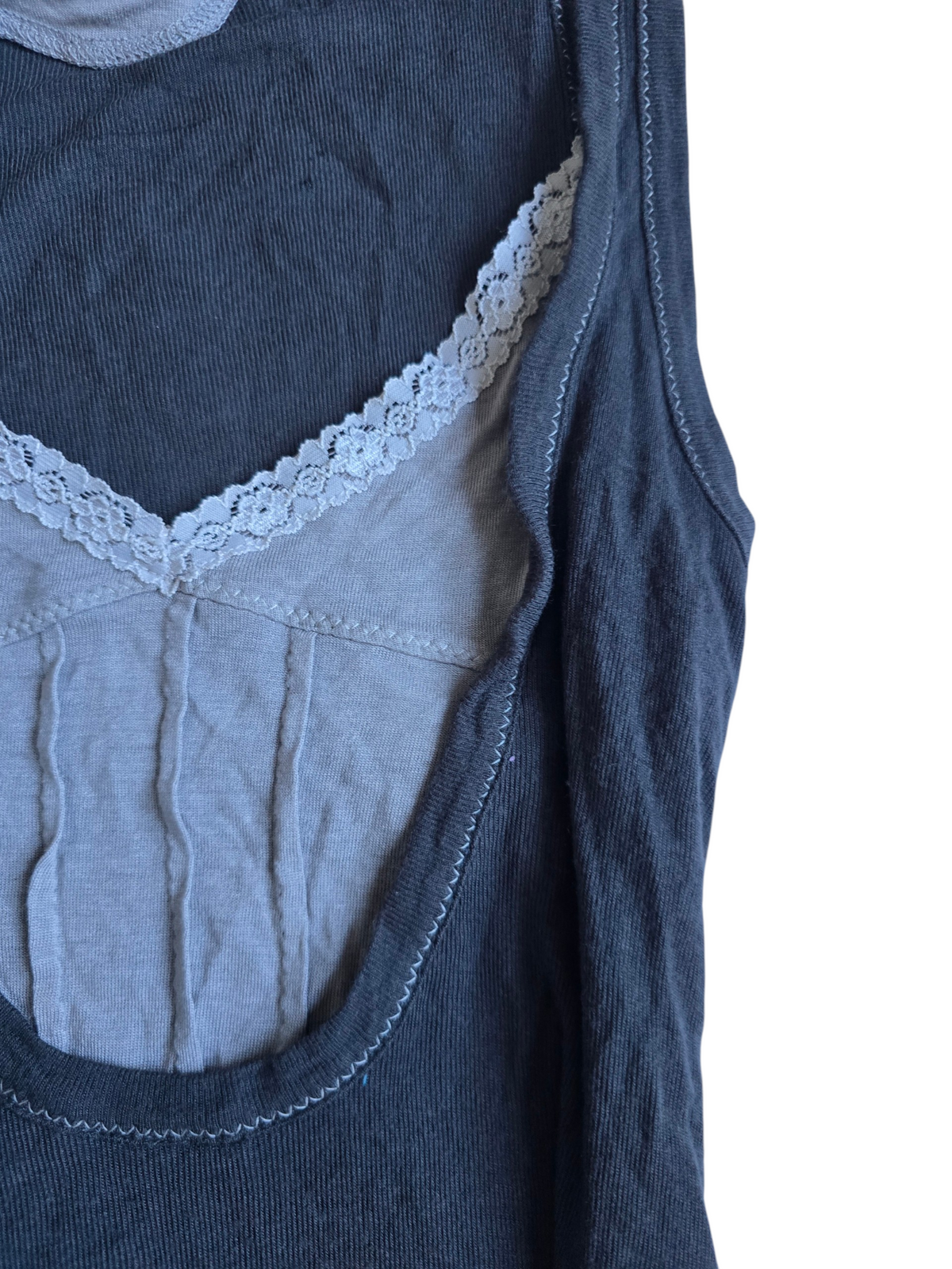2000s vintage milkmaid grey top