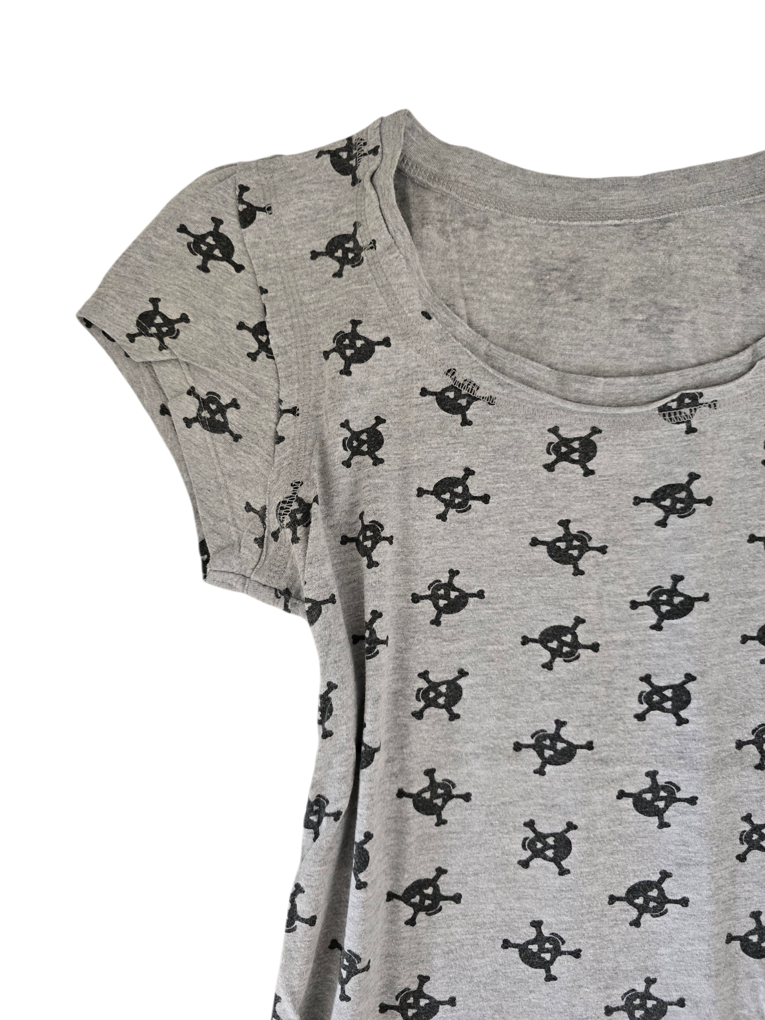 2000s vintage scene emo printed skull top - zimfriperie