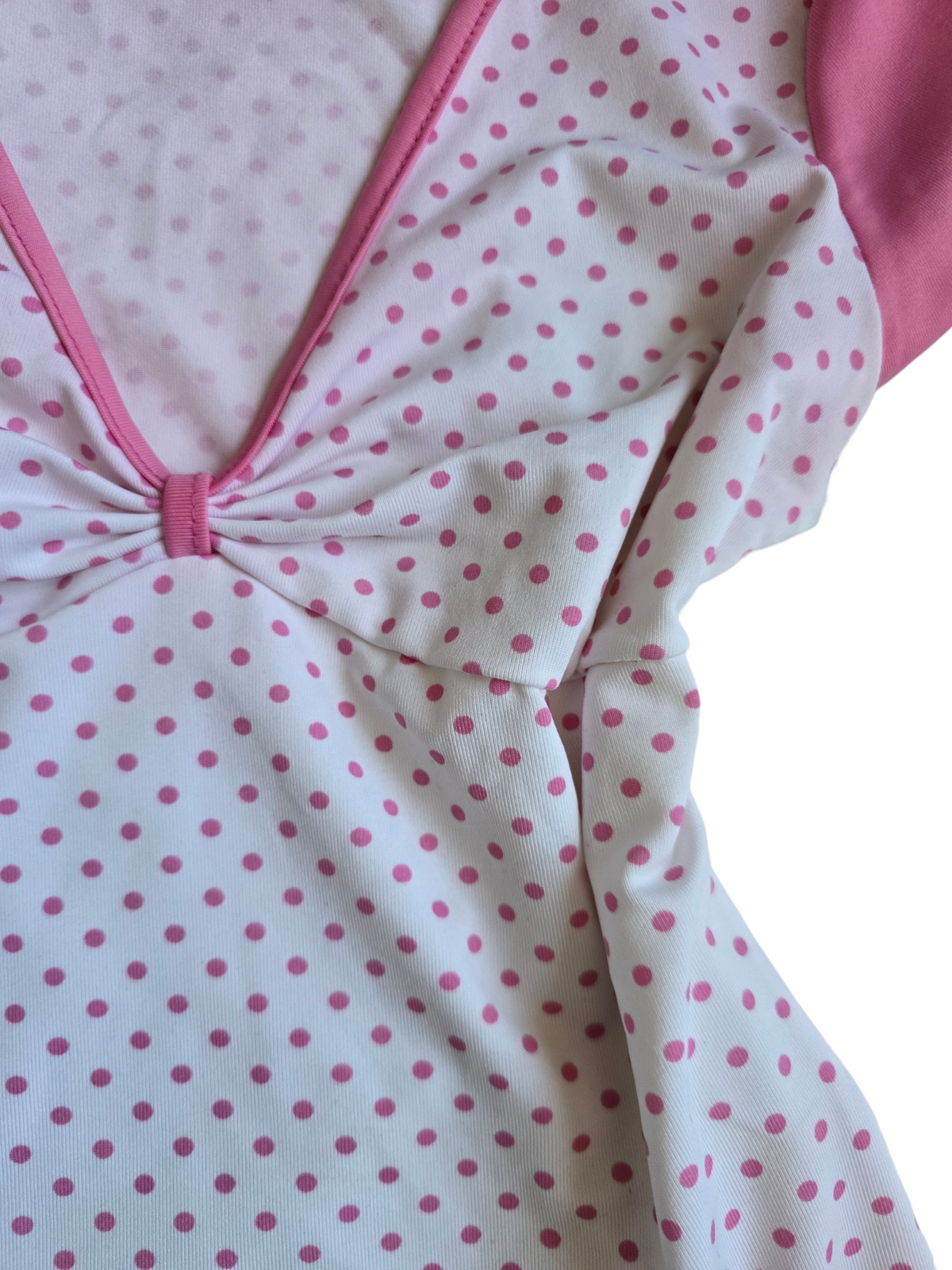 2000s vintage coquette polka dots pink top