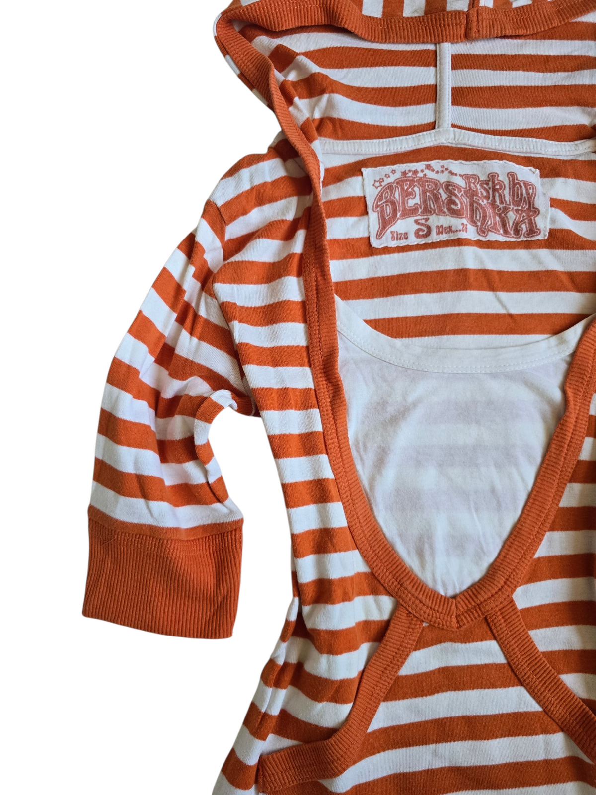 2000s vintage indie sleaze striped fitted top