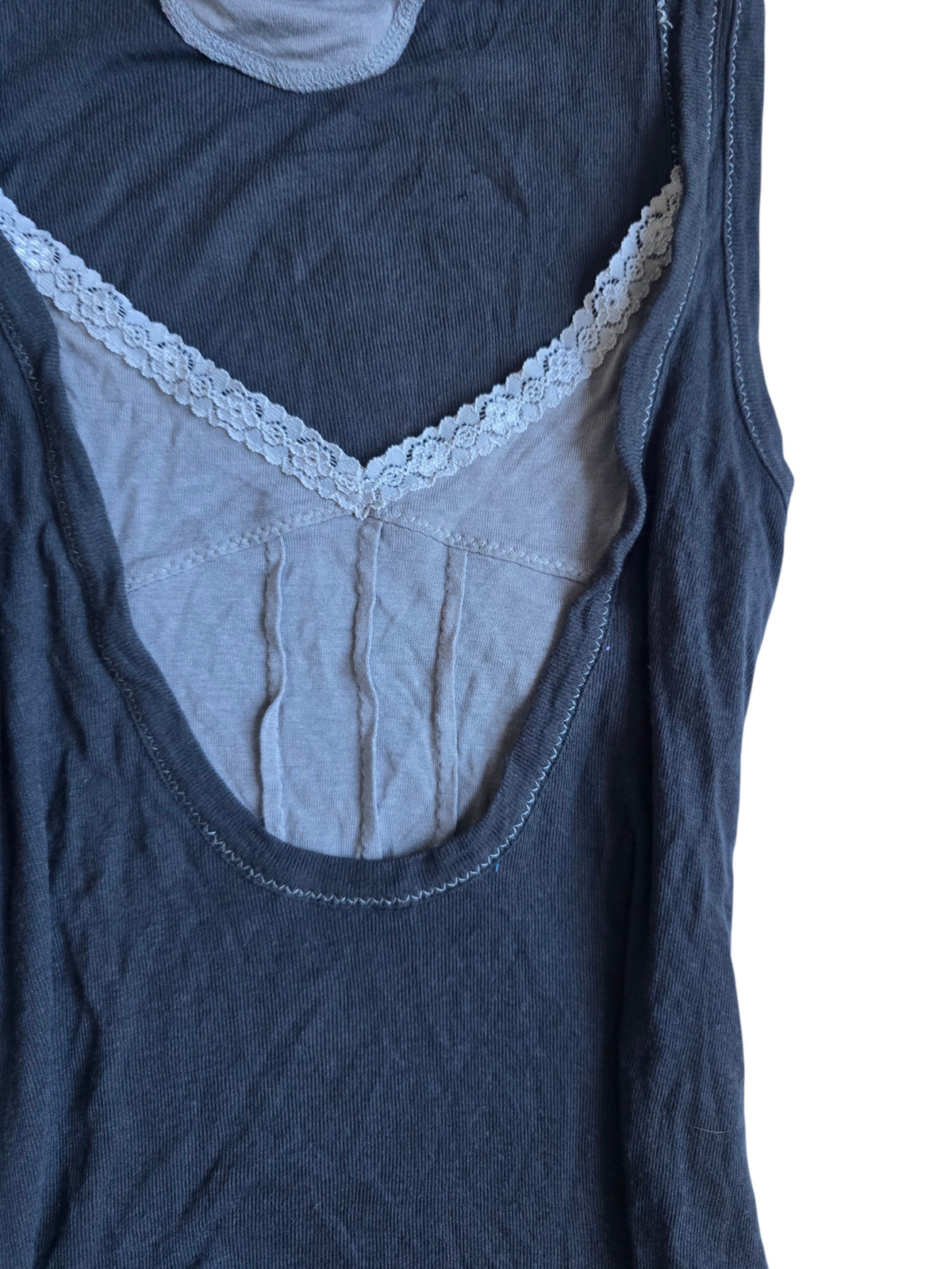 2000s vintage milkmaid grey top