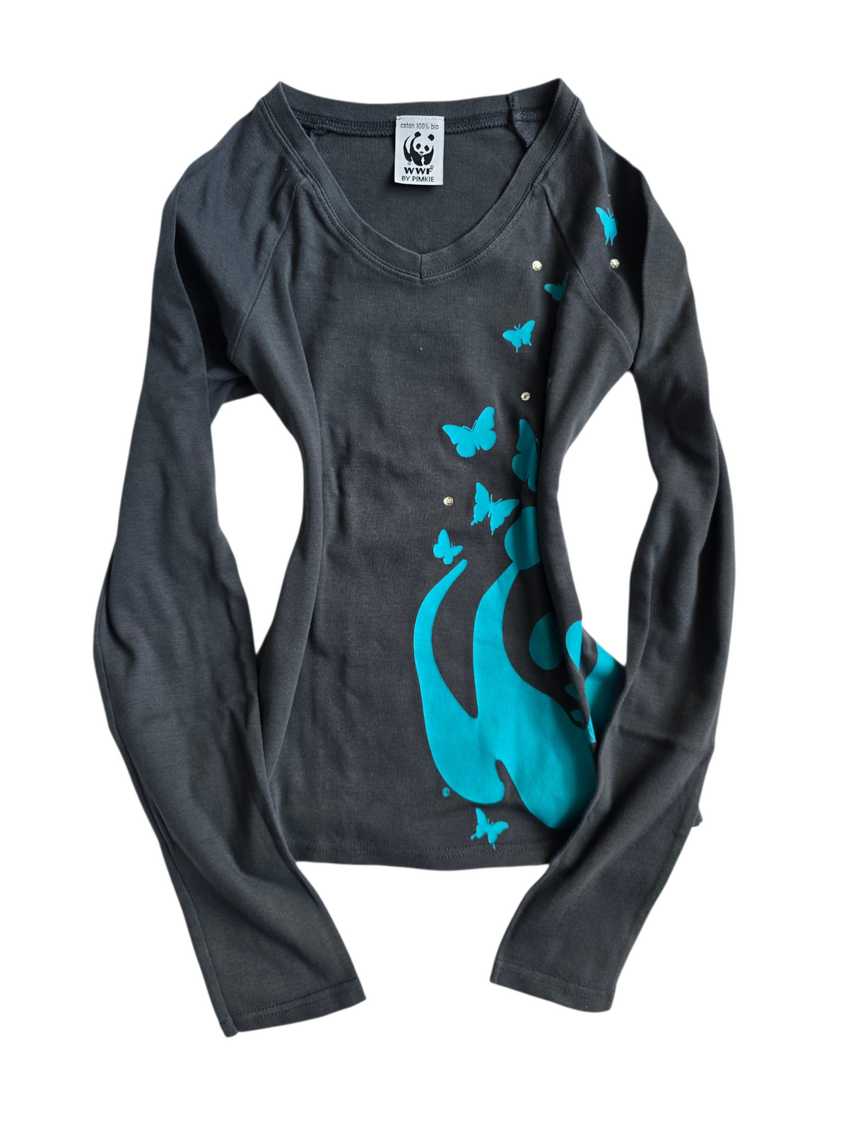 2000s vintage scene printed long sleeve top