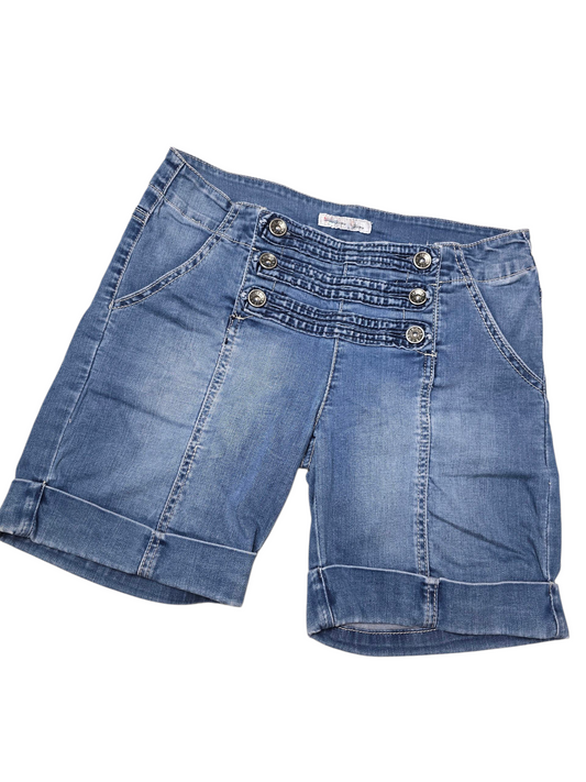 00s vintage indie sleaze officer denim shorts