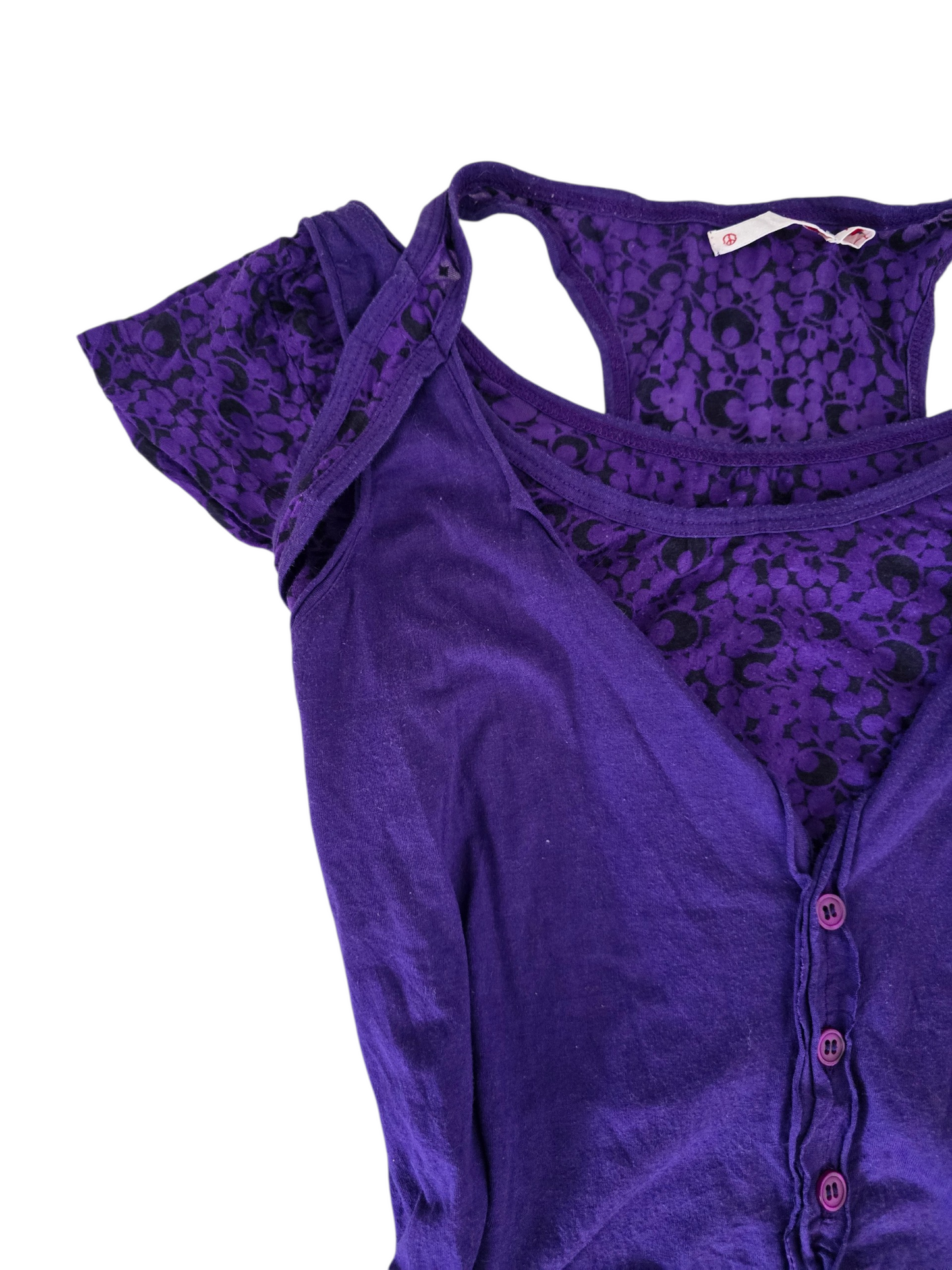 2000s vintage whimsical fitted purple top
