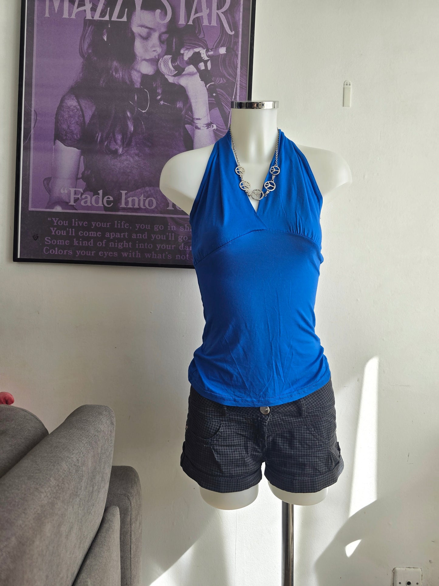 00s vintage indie sleaze halter top