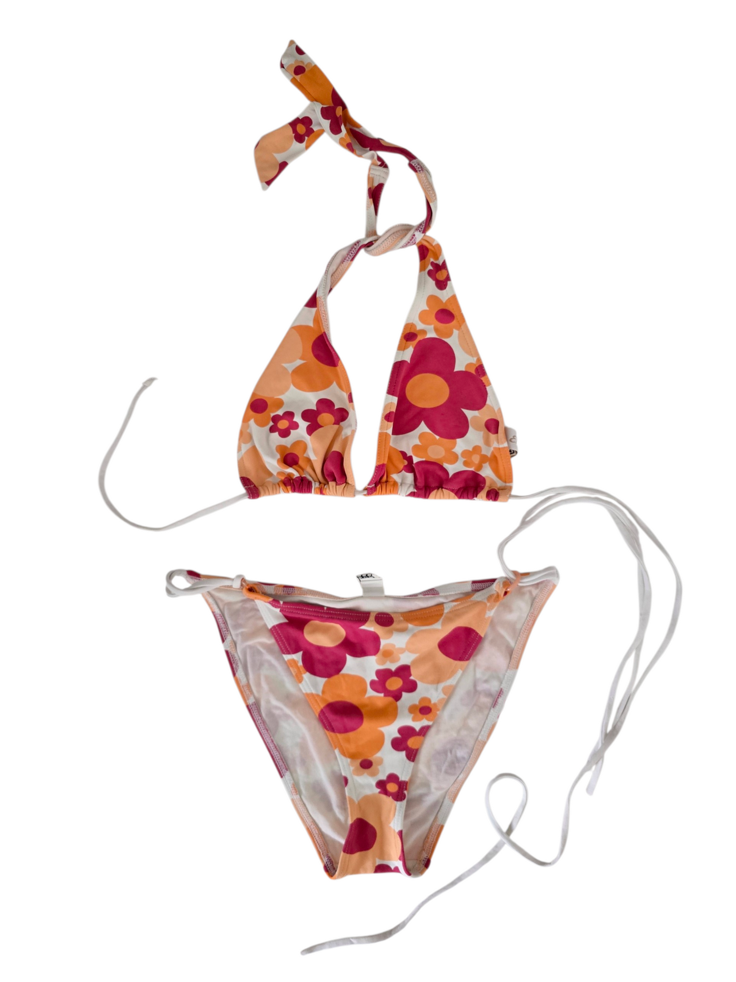 Whimsical tropical flower bikini vintage 2000s