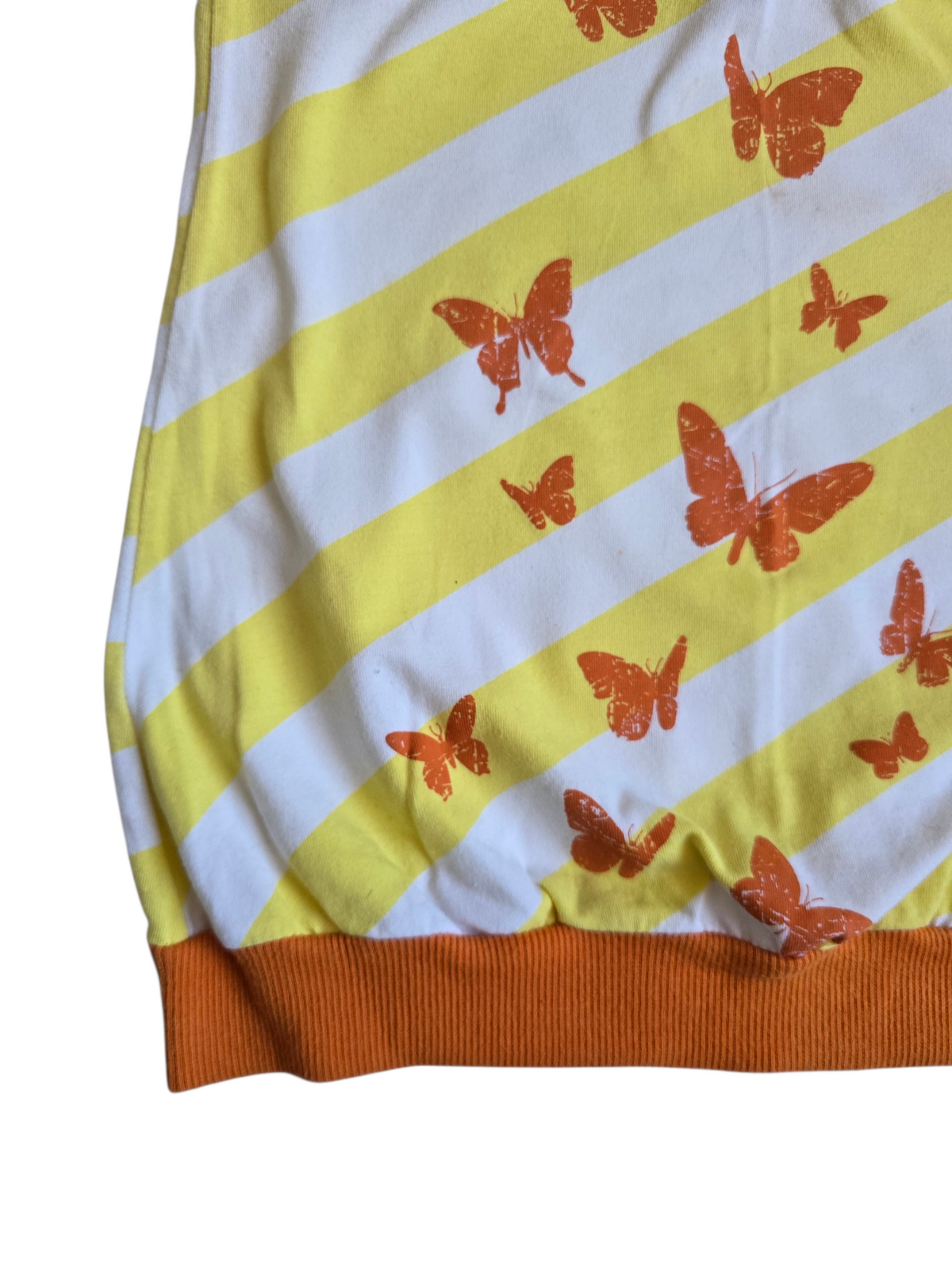 2000s vintage indie sleaze yellow striped strapless babydoll top