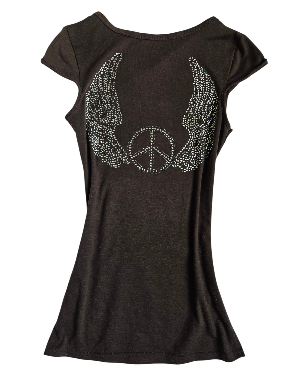 2009s vintage indie sleaze wings strass top