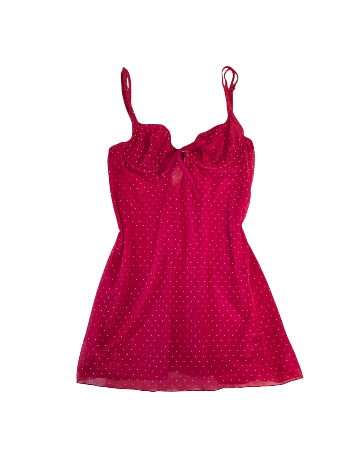 00s vintage flirty polka dots transparent top