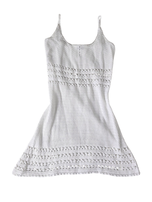 Y2k vintage bohemian crochet knit dress