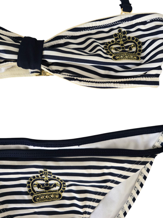 Y2k vintage indie sleaze striped bikini