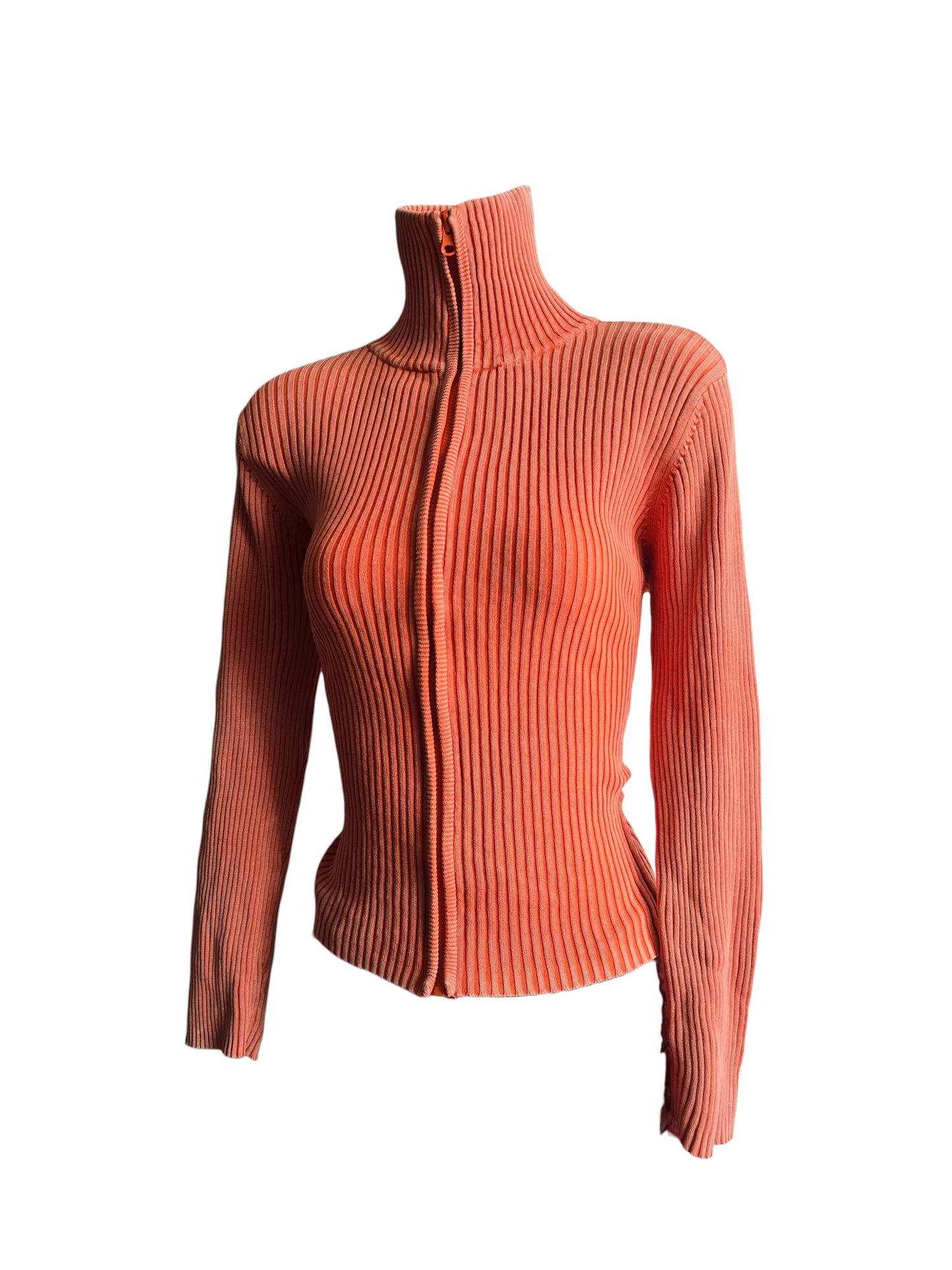 00s vintage softgrunge ribbed zip sweater - zimfriperie