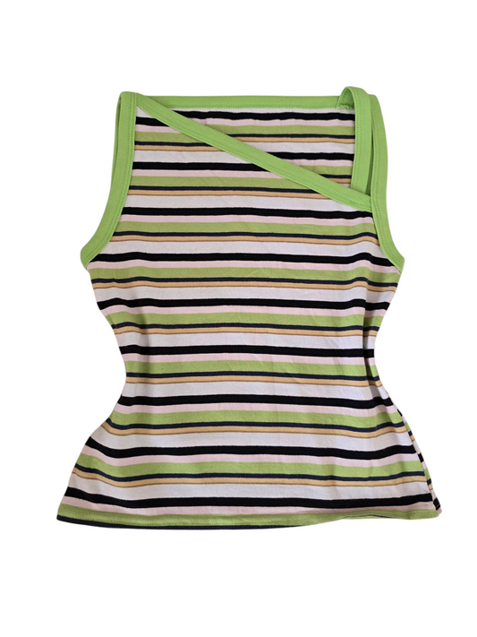 90s vintage asymmetric striped top