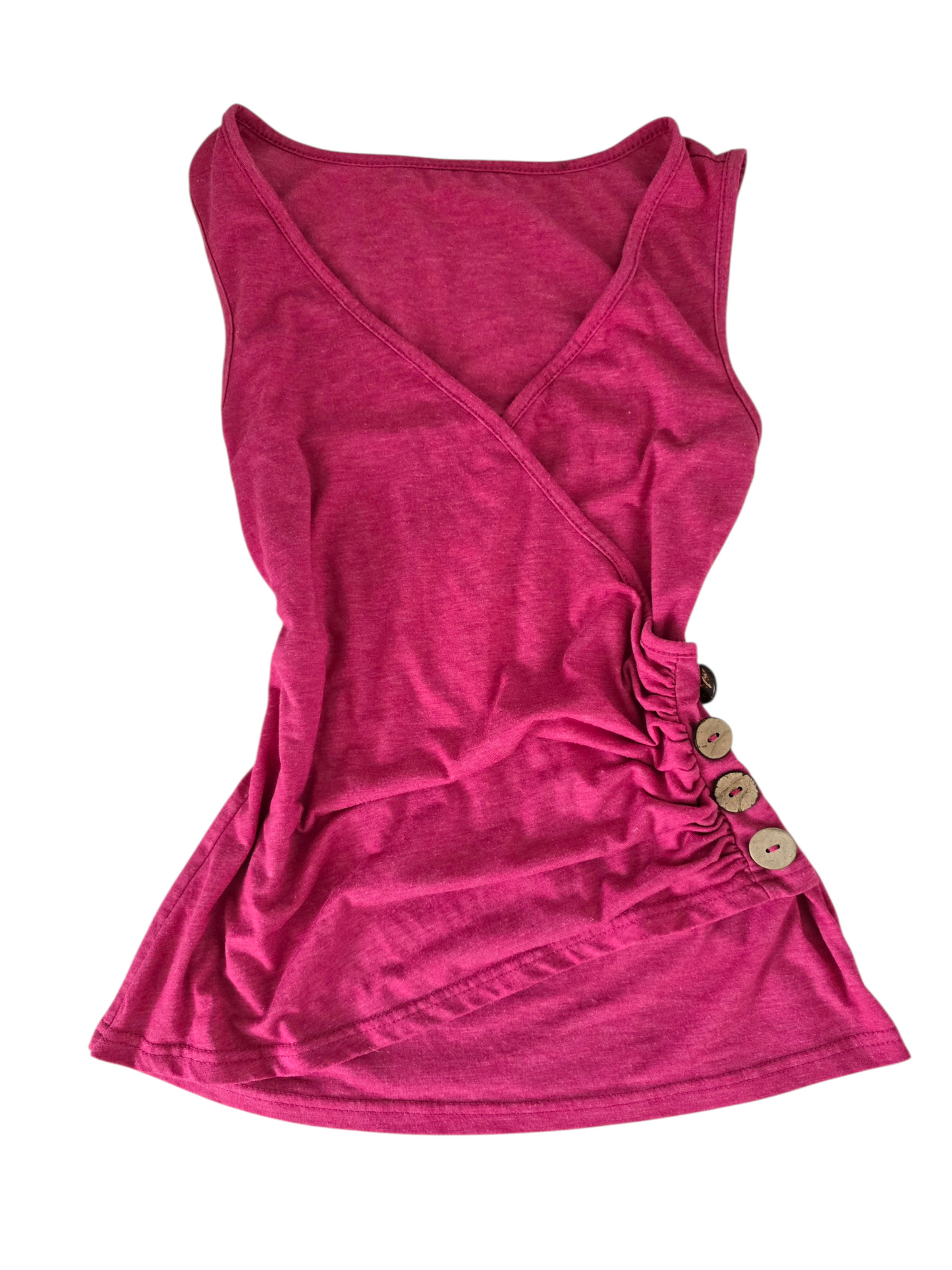 2000s vintage pink asymetric wrap top