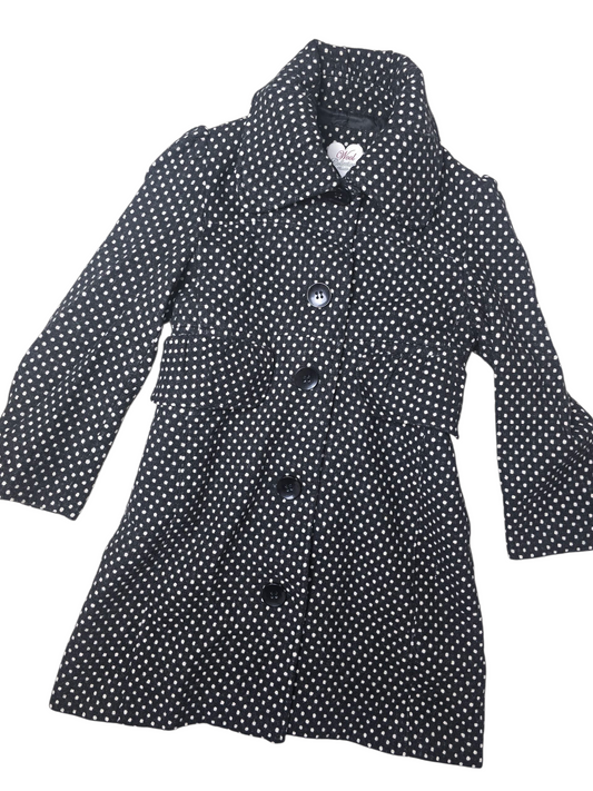 00s vintage coquette downtown girl polka dot peacoat
