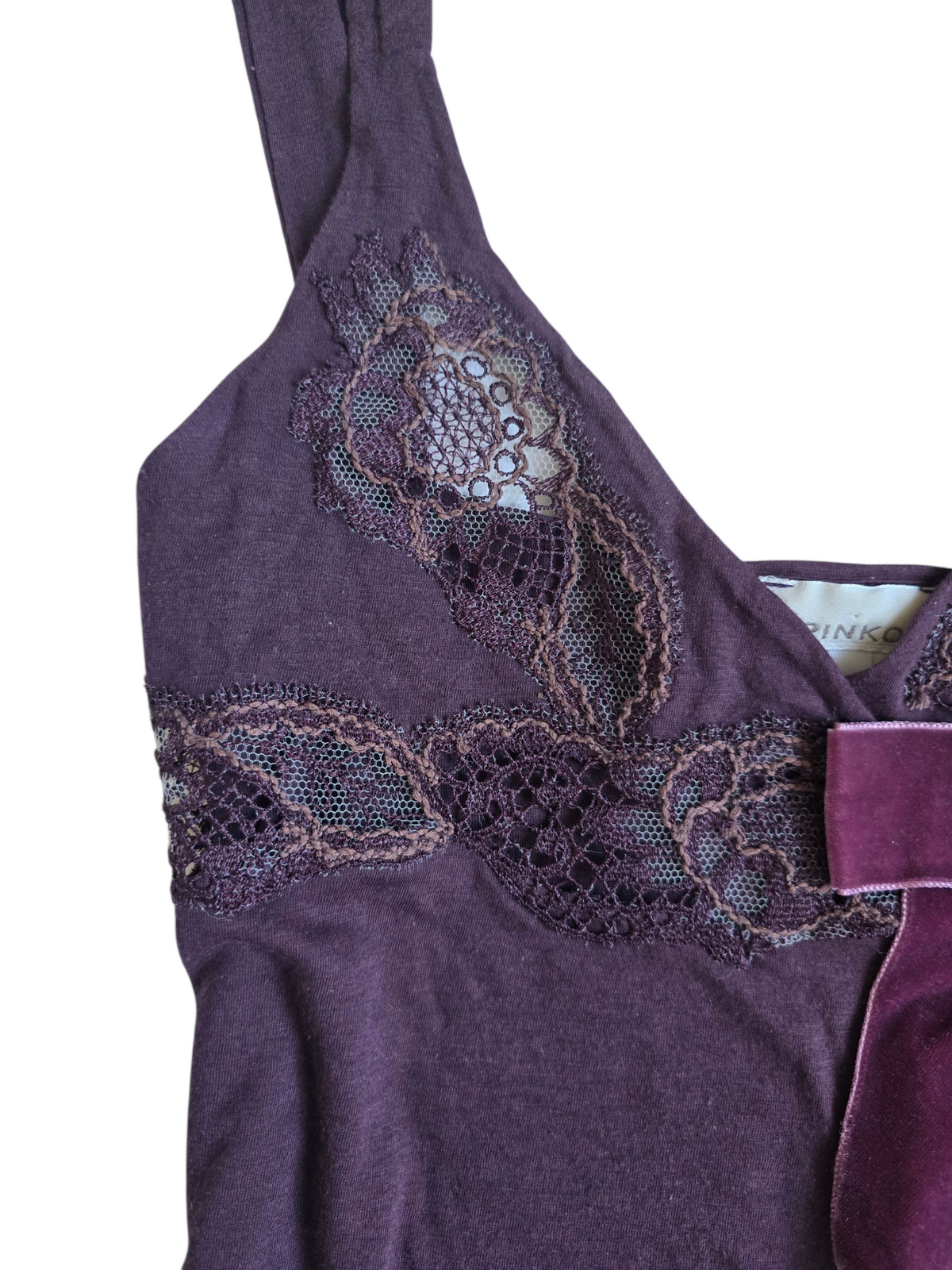 2000s vintage coquette babydoll lace top