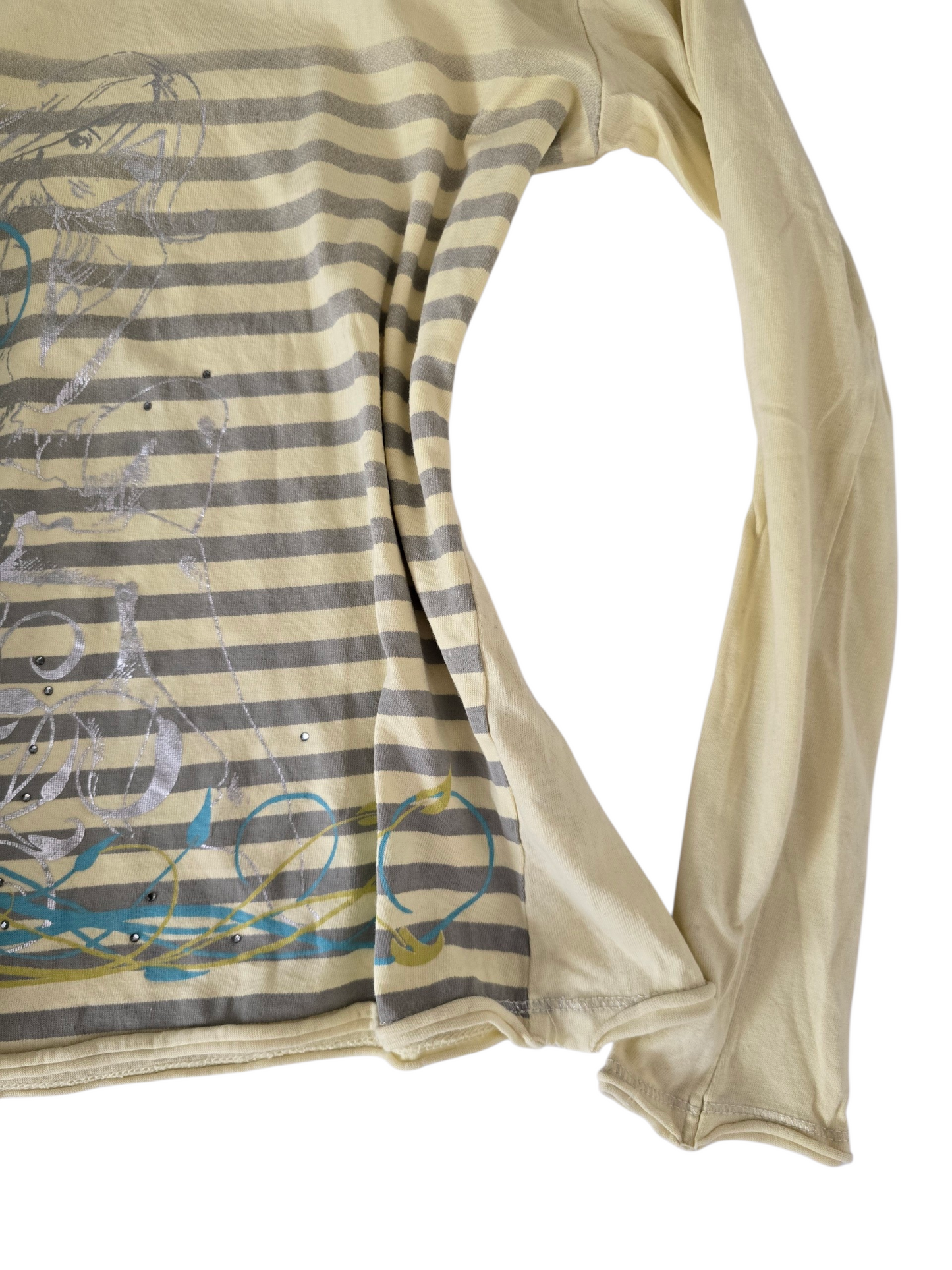 2000s vintage striped indie sleaze yellow top - zimfriperie