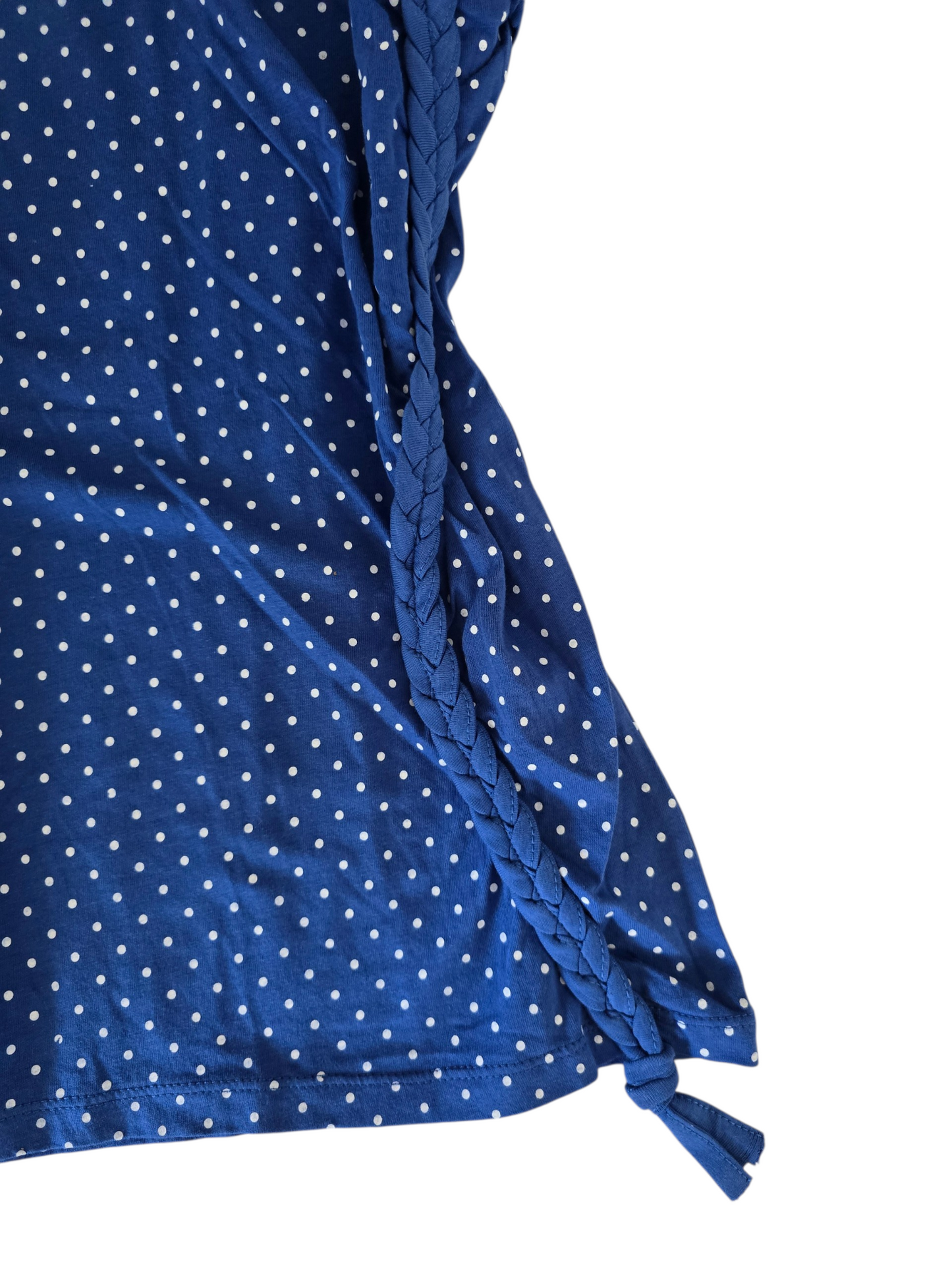 2000s vintage twee blue polka dots asymetric top