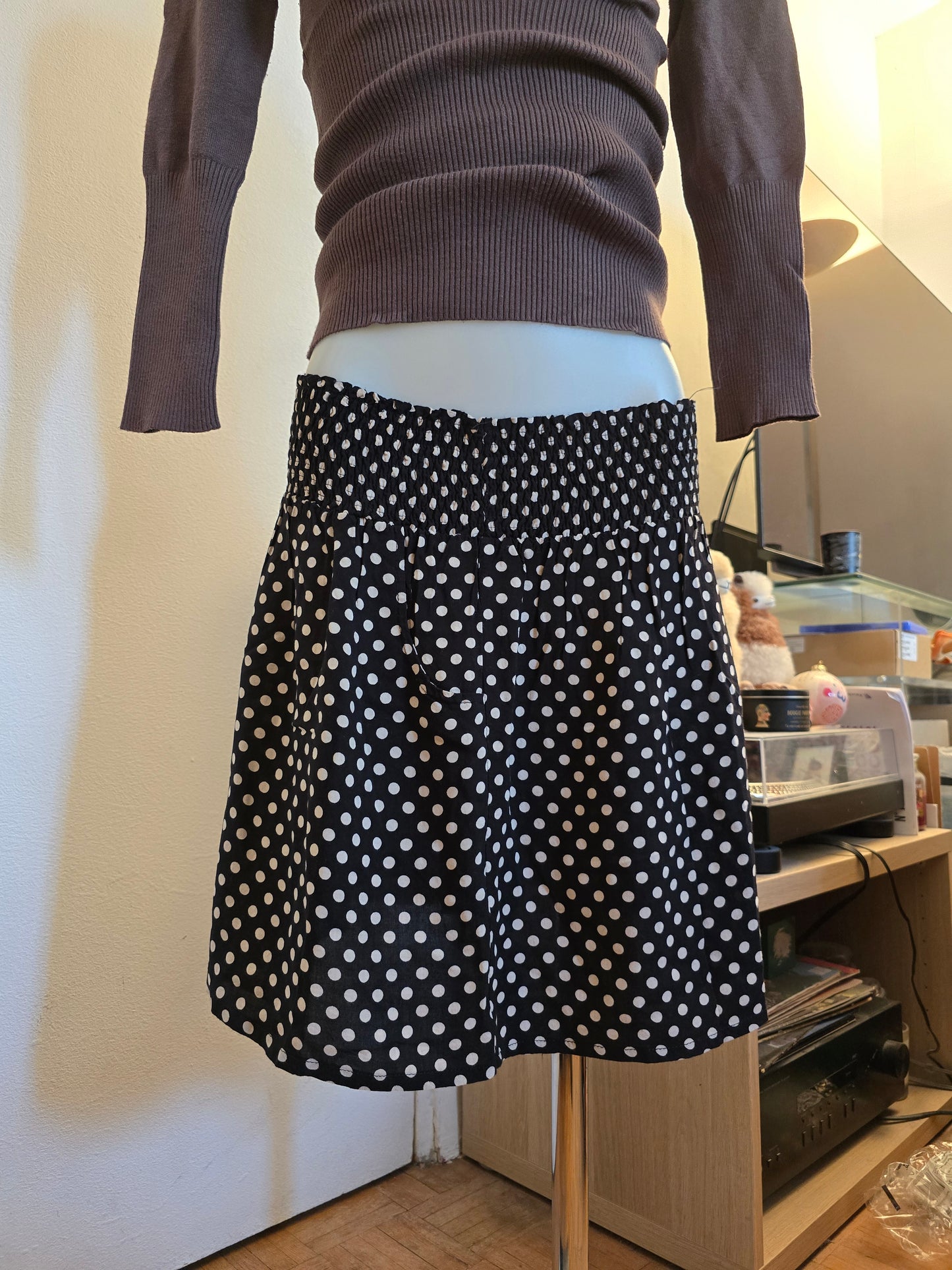 00s vintage downtown polka dots skirt