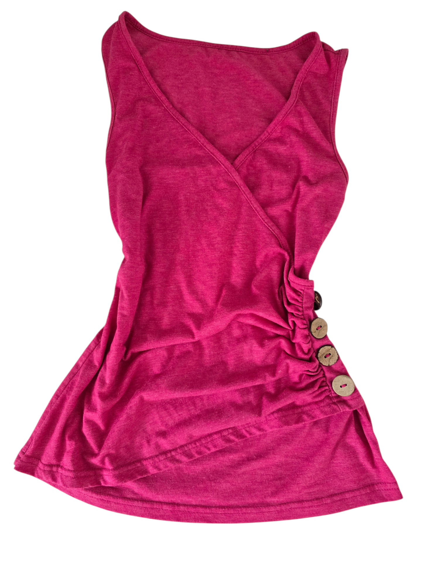 2000s vintage pink asymetric wrap top
