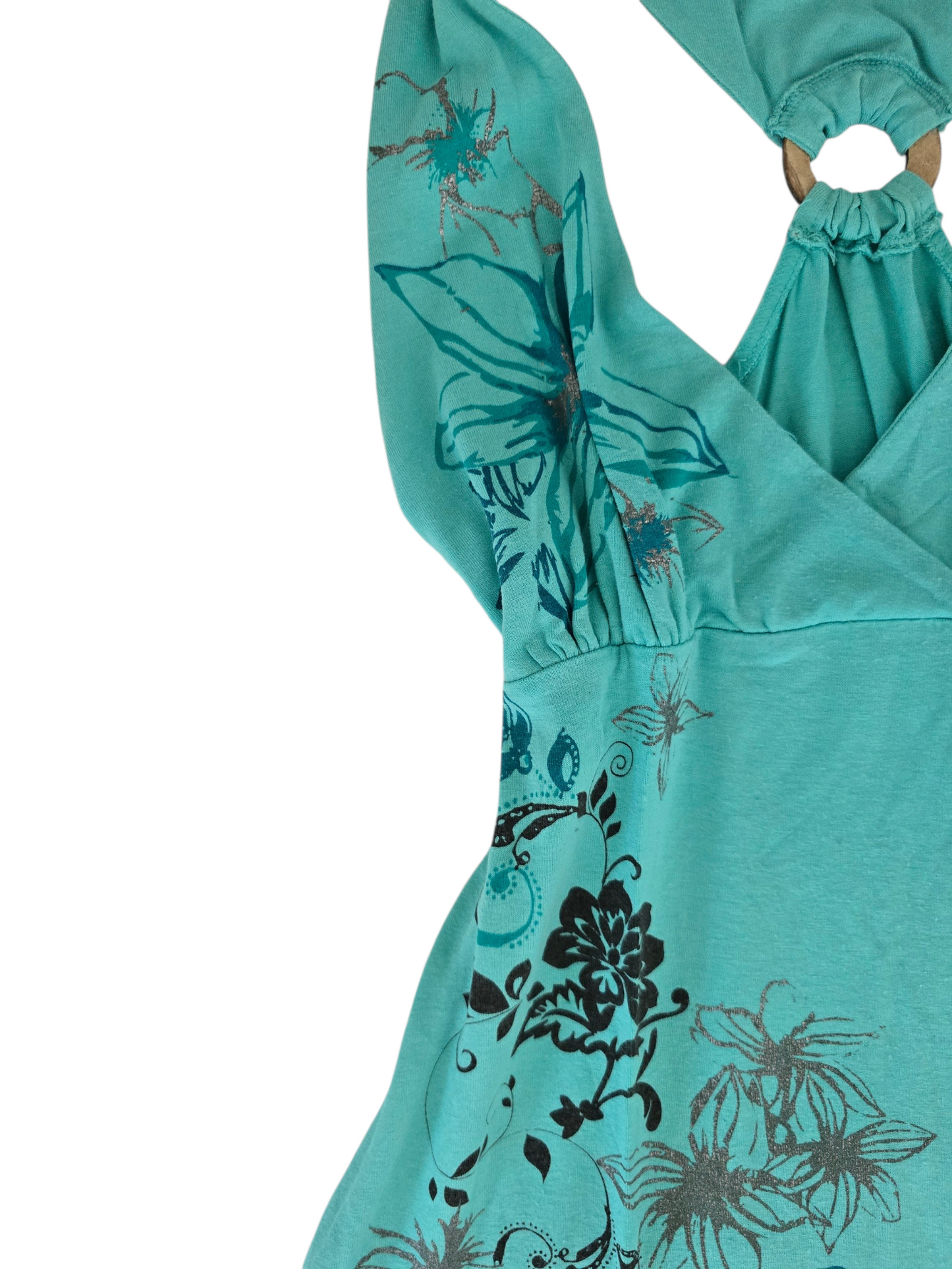 2000s vintage fairy bro hoe teal asymetric dress