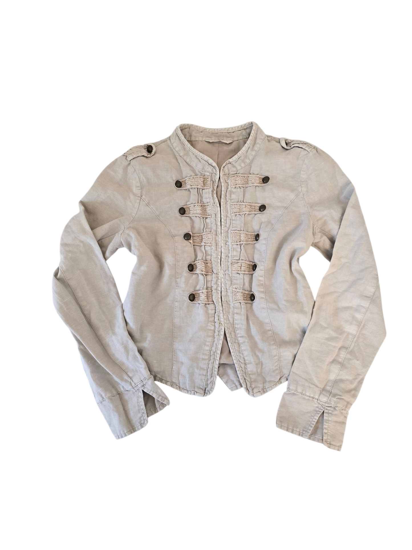 Y2k vintage indiesleaze officer linen jacket