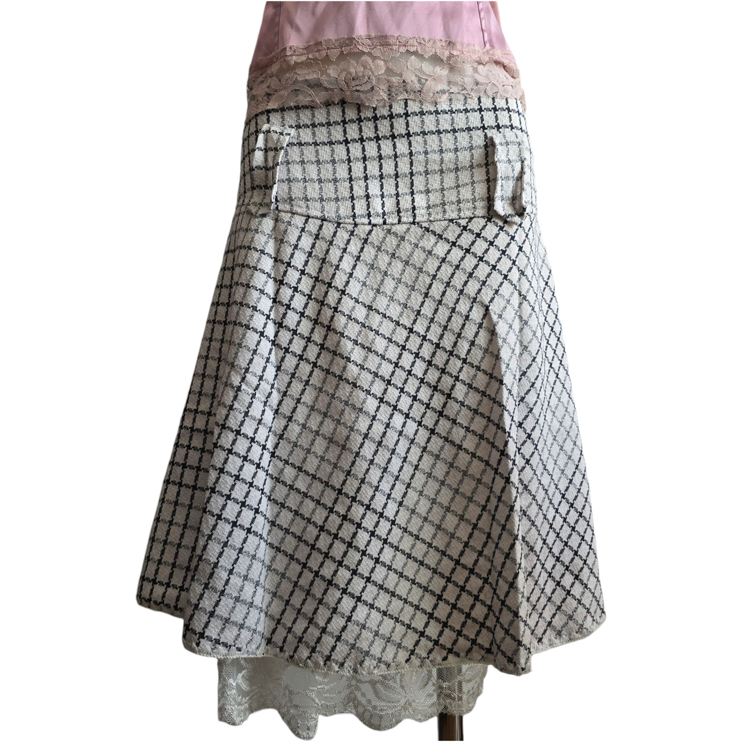 2010s vintage choco girl coquette plaid skirt
