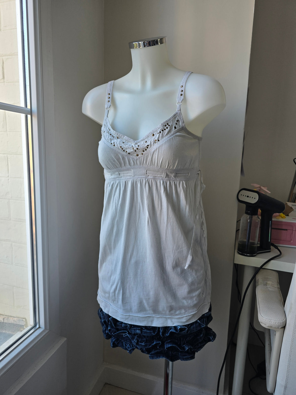 2000s vintage fairy babydoll studded top