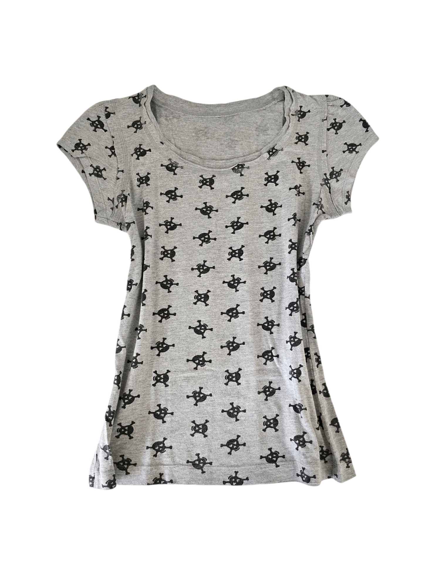 2000s vintage scene emo printed skull top - zimfriperie