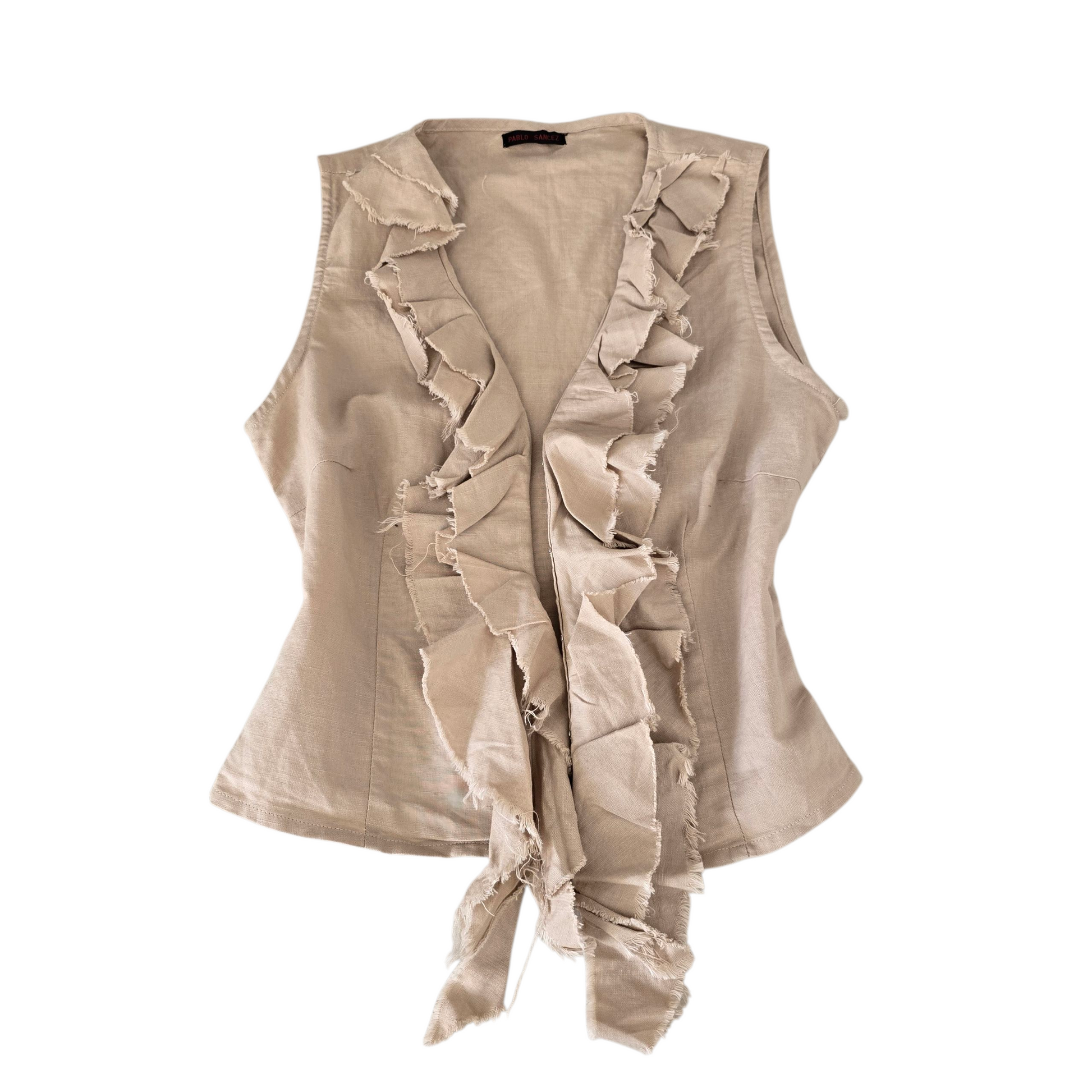 Indie sleaze indiesleaze 2000s 00s vintage y2k ruffle cavalier officier boho bohem mori kei top 