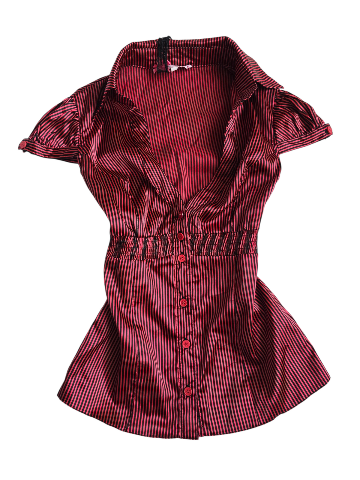 2000s vintage mall goth striped shirt