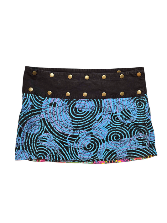 00s vintage reversible studded printed skirt - zimfriperie