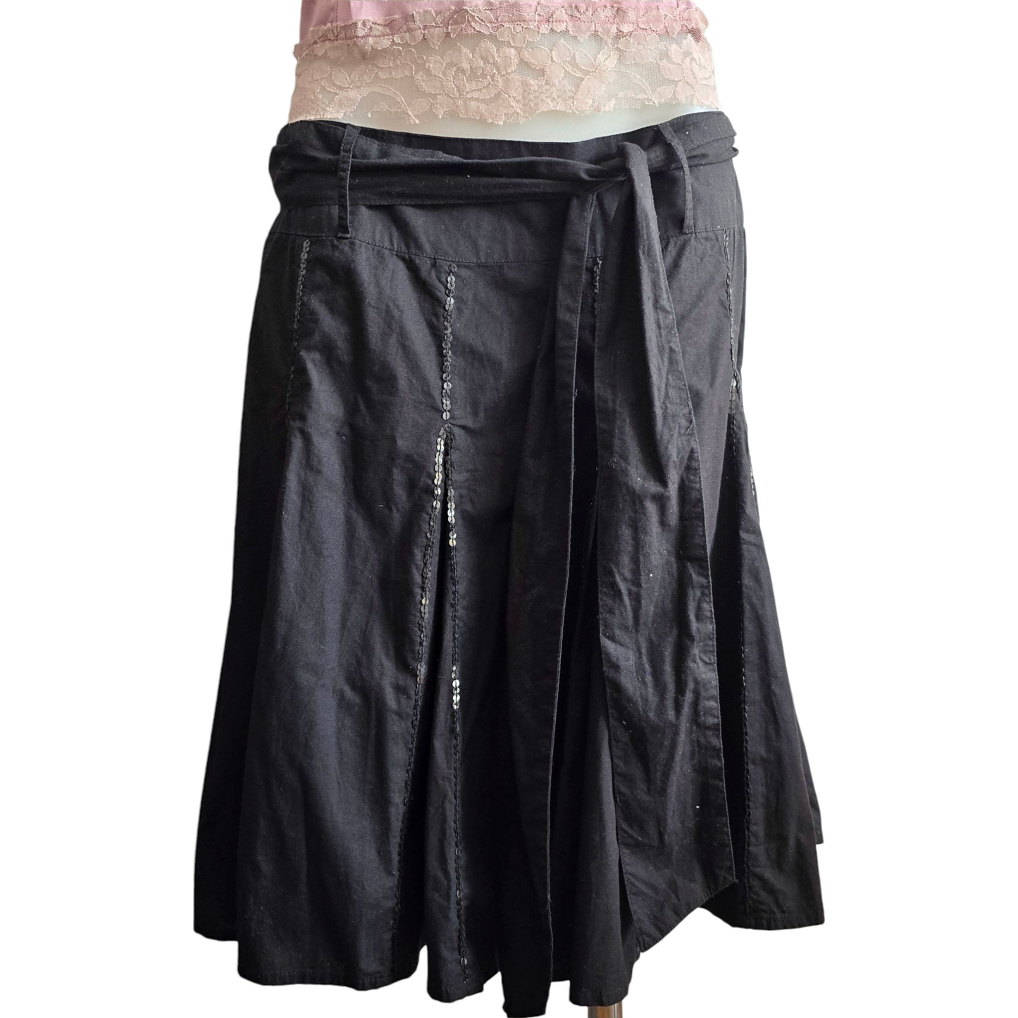 00s vintage dark coquette sequin skirt