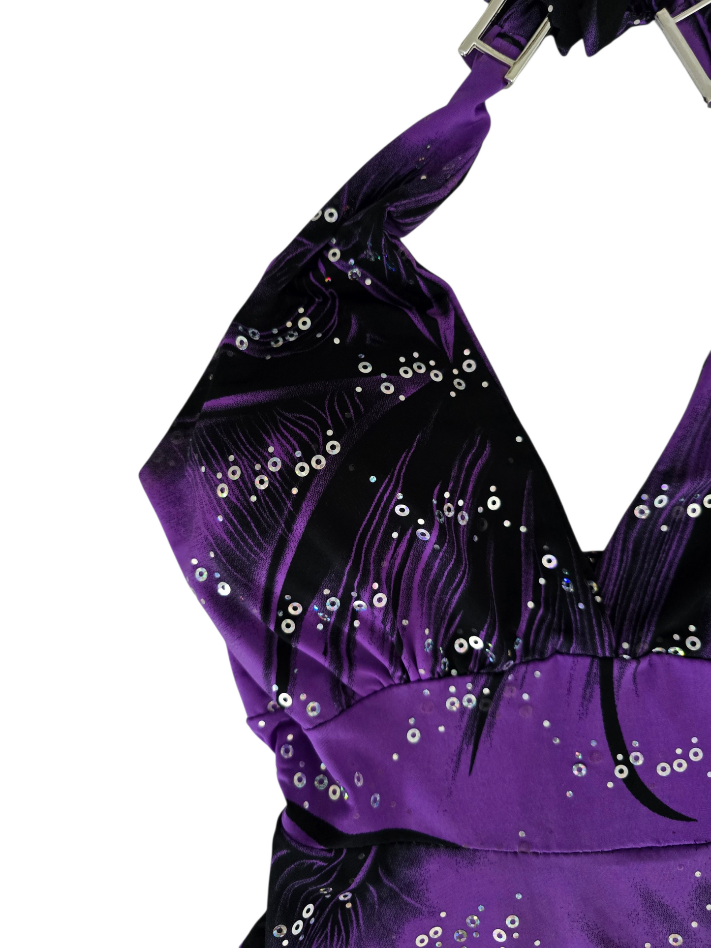 2000s vintage mcbling sequin purple halter top