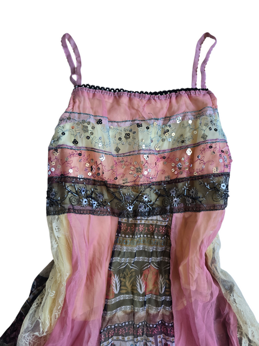 2000s vintage fairy boho sequins top