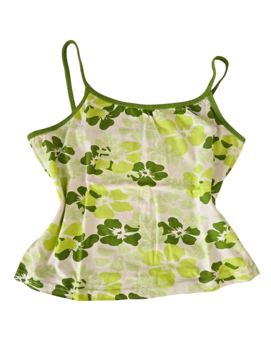 90s vintage beachwear hibiscus cami top