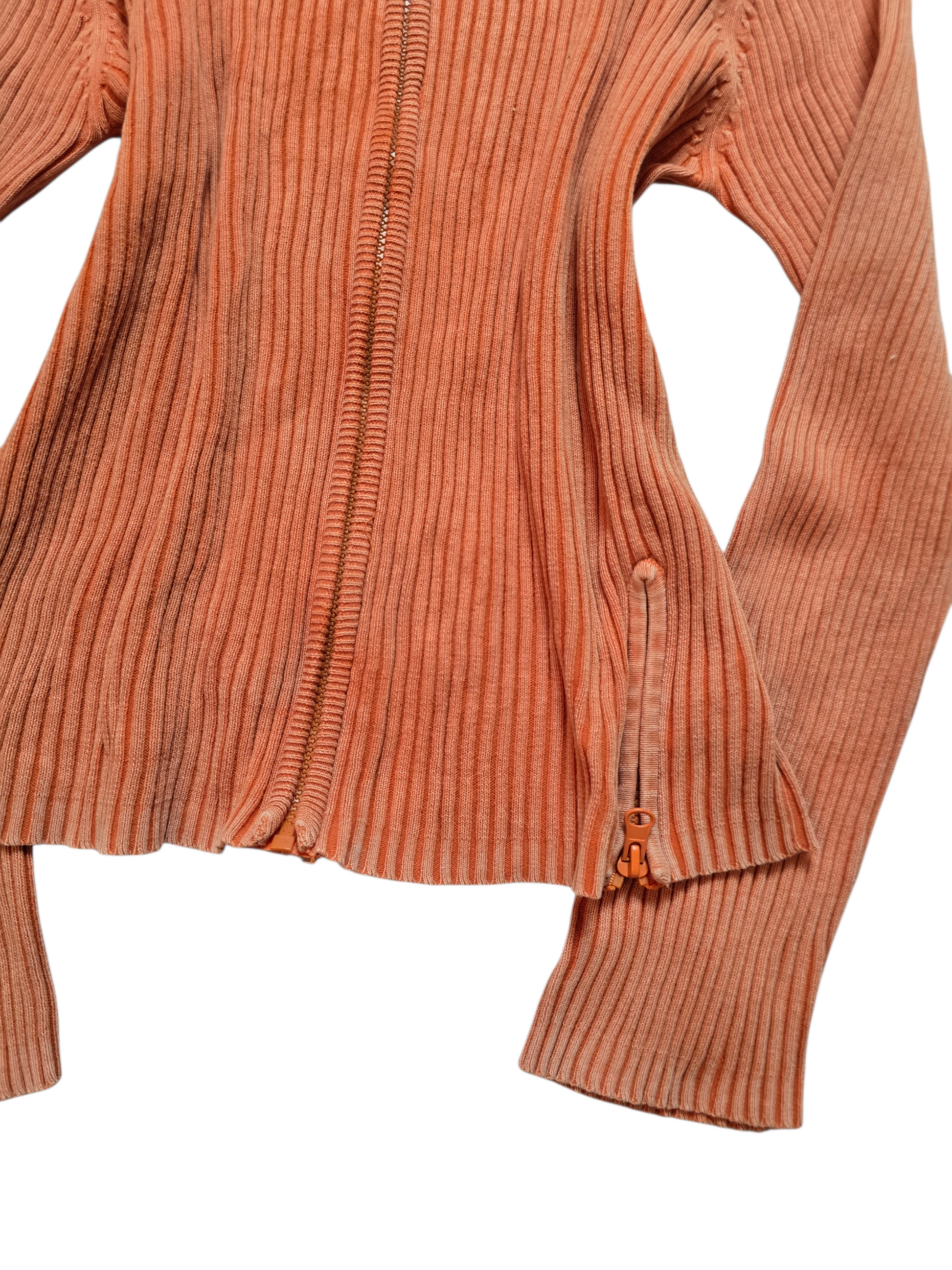 00s vintage softgrunge ribbed zip sweater - zimfriperie