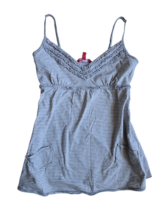 2000s vintage softgrunge babydoll striped top