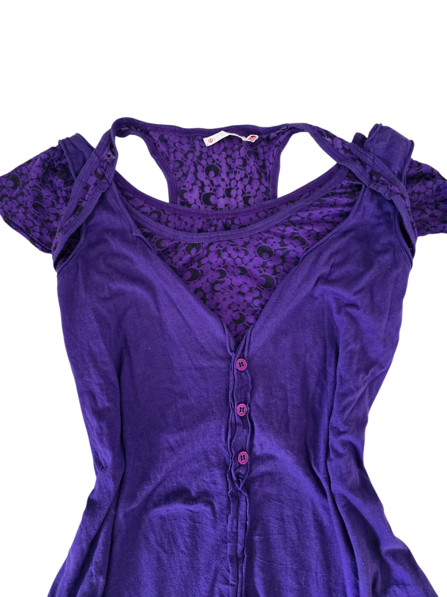 2000s vintage whimsical fitted purple top