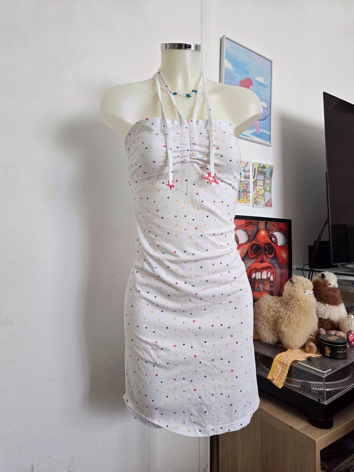 Y2k vintage stars backless dress