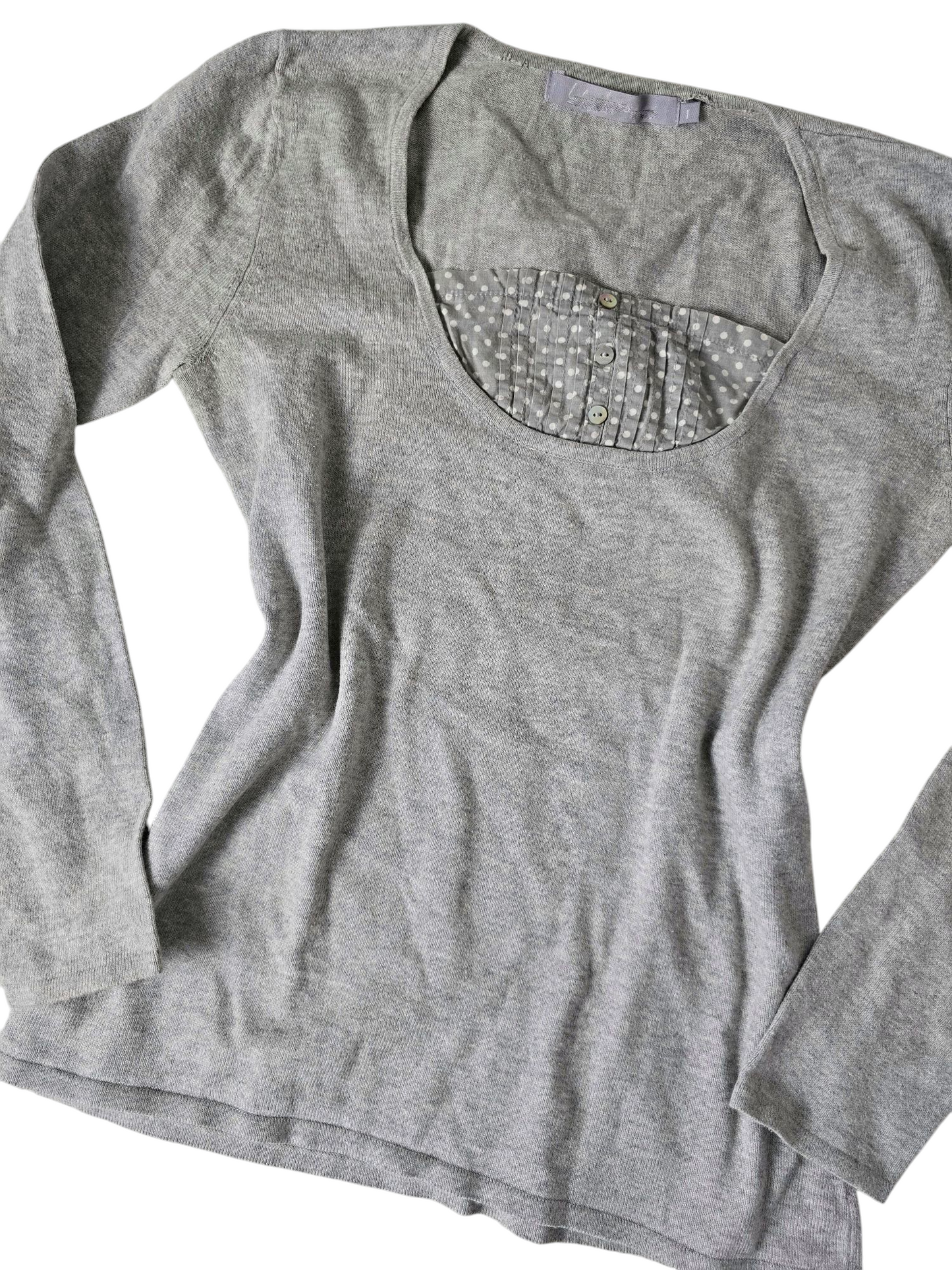 00s vintage flirty milkmaid polka dots sweater