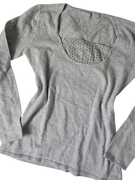 00s vintage flirty milkmaid polka dots sweater