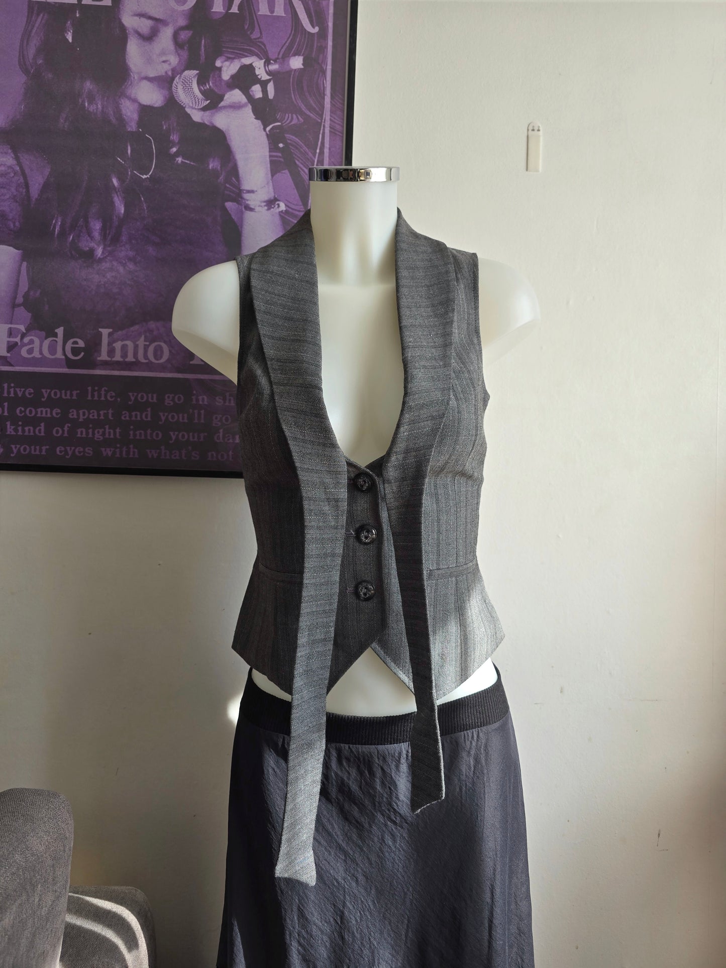 00s vintage office striped top