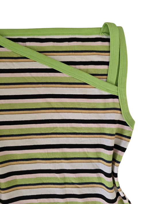 90s vintage asymmetric striped top
