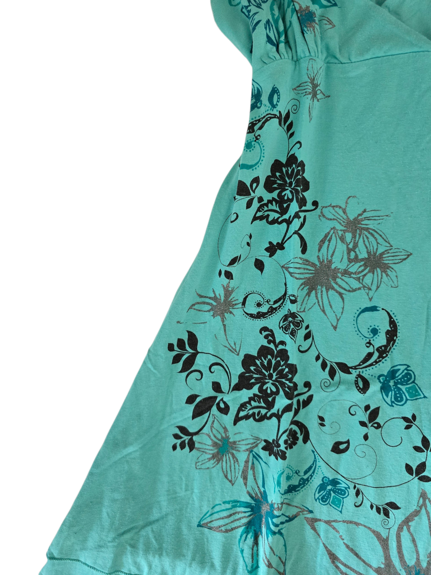 2000s vintage fairy bro hoe teal asymetric dress