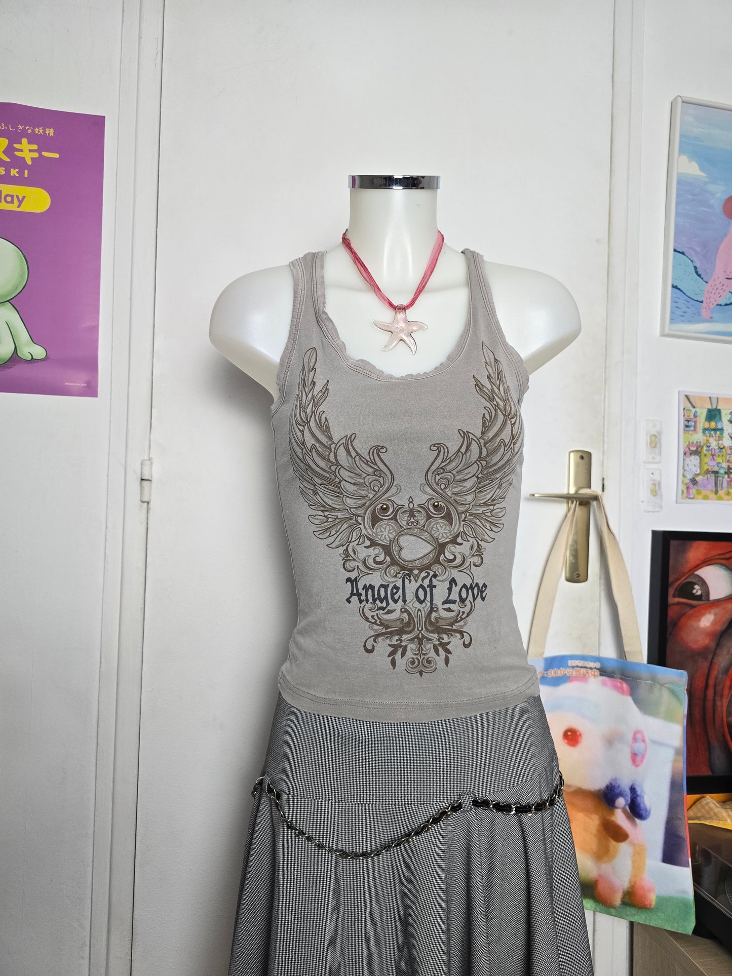 Y2k vintage printed softgrunge cowgirl top