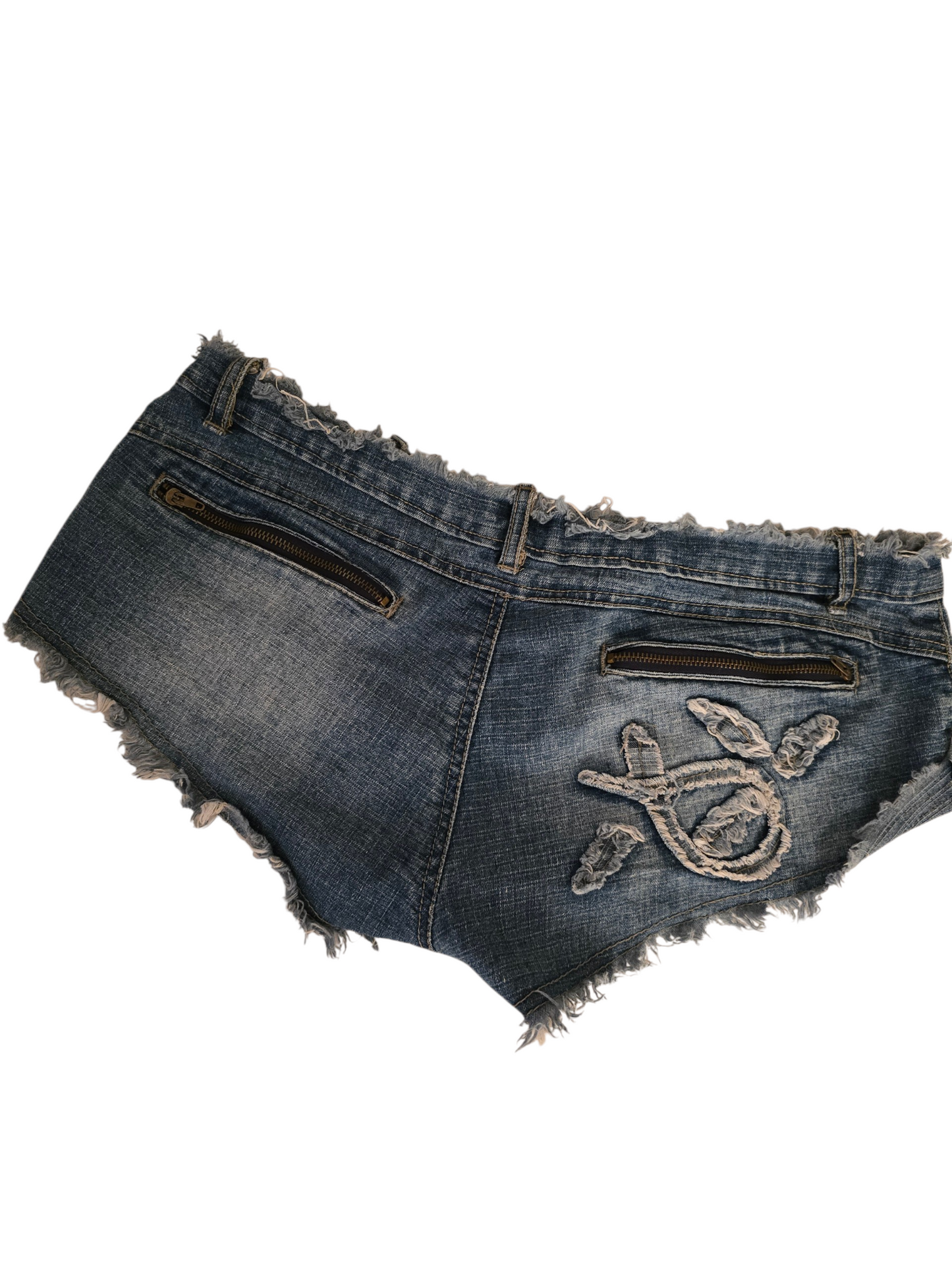 2000s fairy softgrunge denim low rise mini short