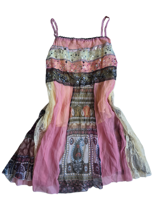 2000s vintage fairy boho sequins top